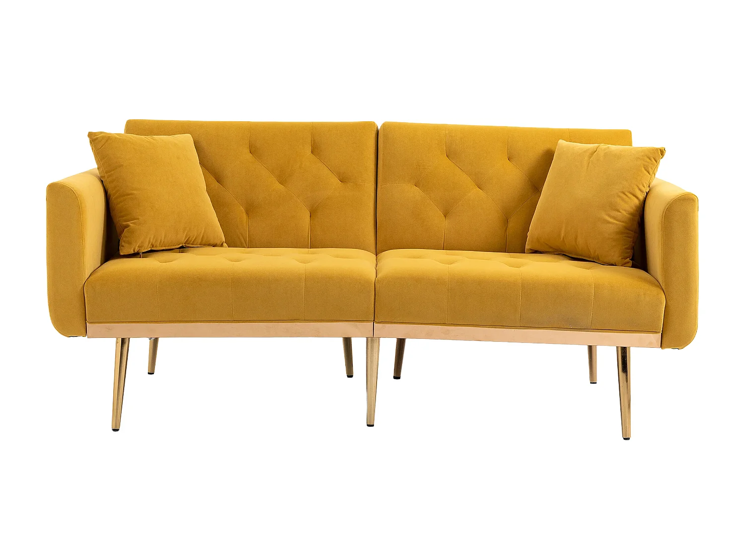 Canapé Doux En Velours，3 Places Convertible，support En Métal Robuste，pour Salon Ou Petite Espace