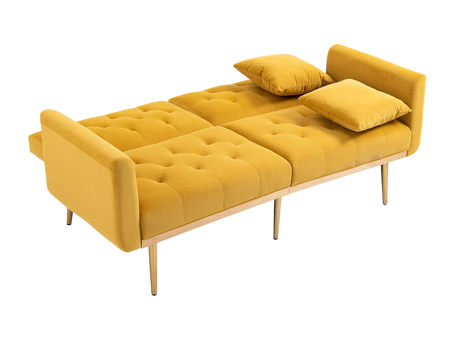 Canapé Doux En Velours，3 Places Convertible，support En Métal Robuste，pour Salon Ou Petite Espace