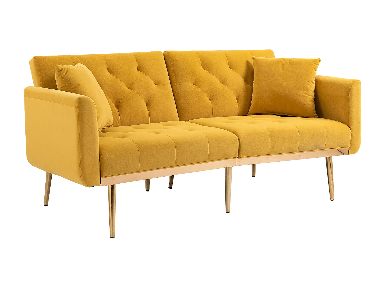 Canapé Doux En Velours，3 Places Convertible，support En Métal Robuste，pour Salon Ou Petite Espace