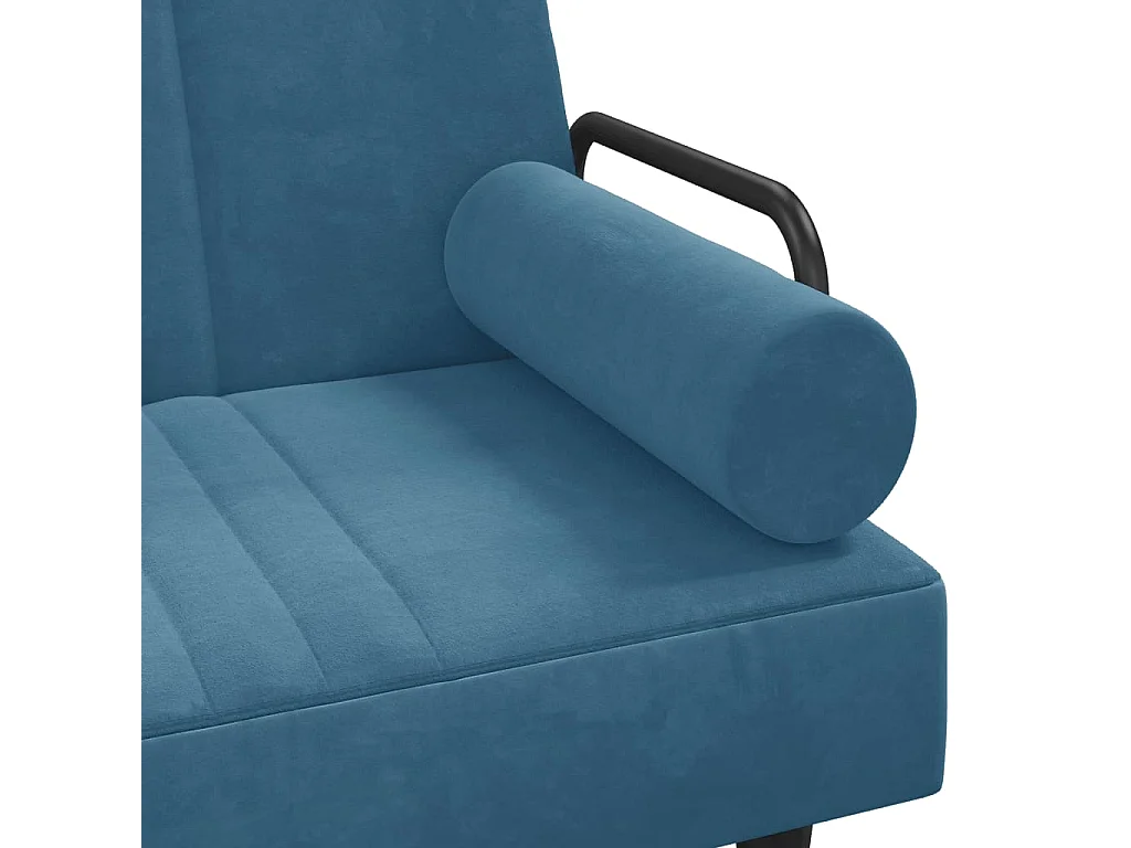 Canapé-lit en forme de L bleu 260x140x70 cm velours