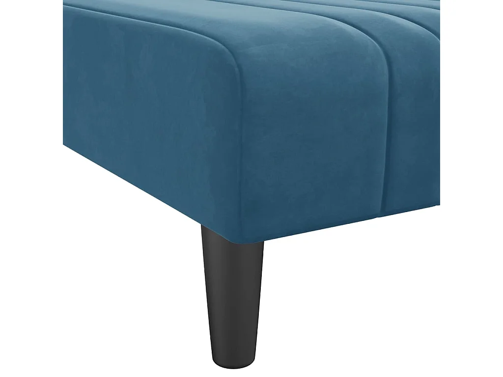 Canapé-lit en forme de L bleu 260x140x70 cm velours