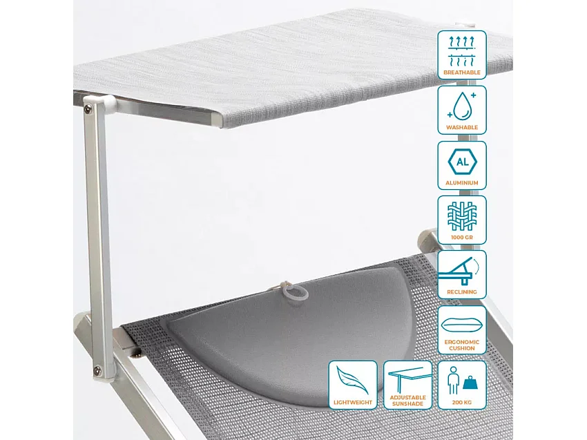 Transat de plage professionnel en aluminium robuste Phuket