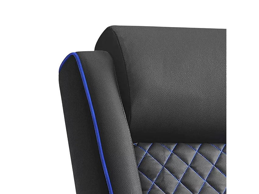 Silla Gaming reclinable con reposapies en polipiel Challenge - Azul Marino