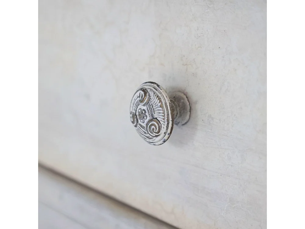 Buffet 2 portes en bois de pin blanc antique 153 x 51.5 x 112 cm