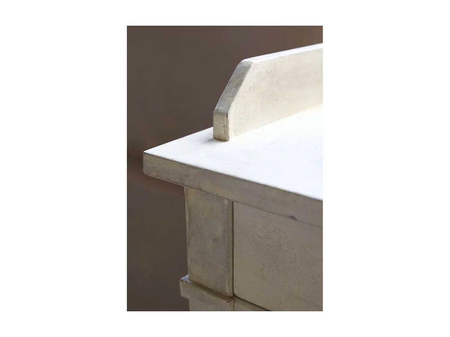 Buffet 2 portes en bois de pin blanc antique 153 x 51.5 x 112 cm