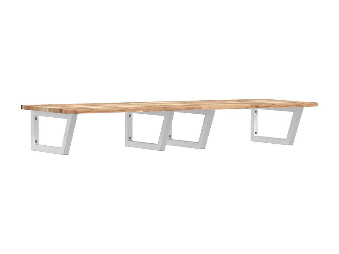 Waschbeckenregal Wandmontage Stahl und Akazienholz