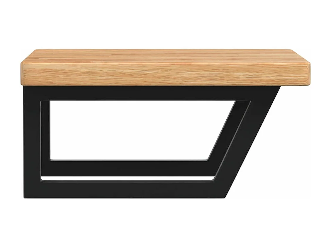 Étagère de vasque murale acier et bois de chêne massif