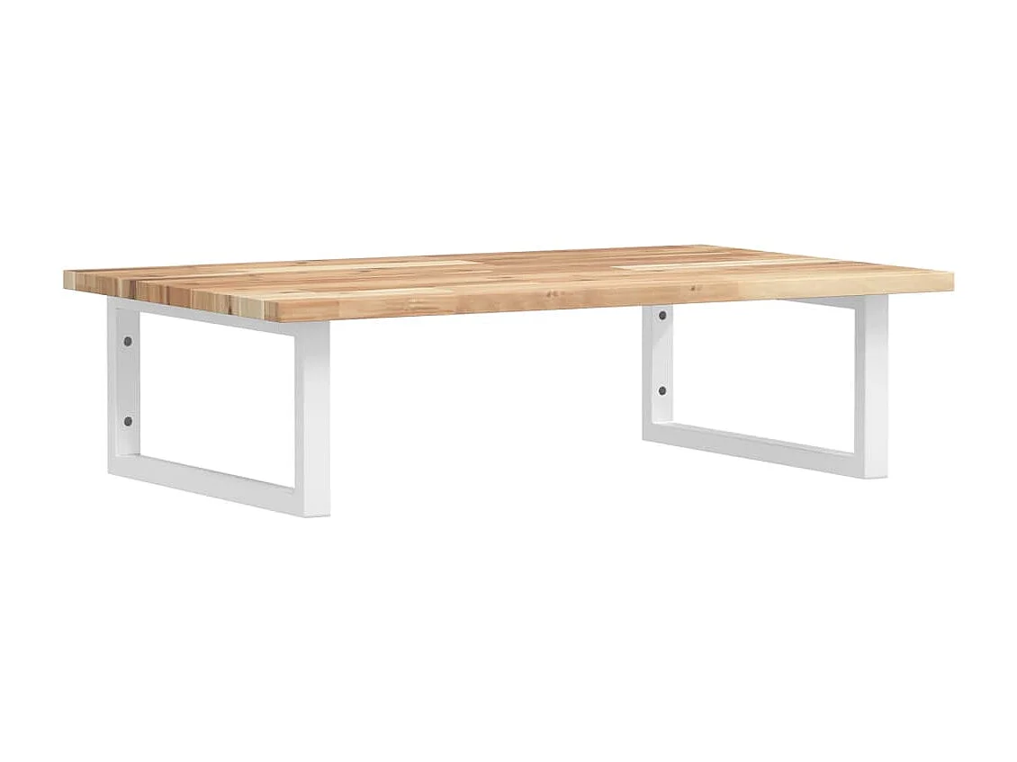 Estante de lavabo de pared acero y madera maciza de acacia