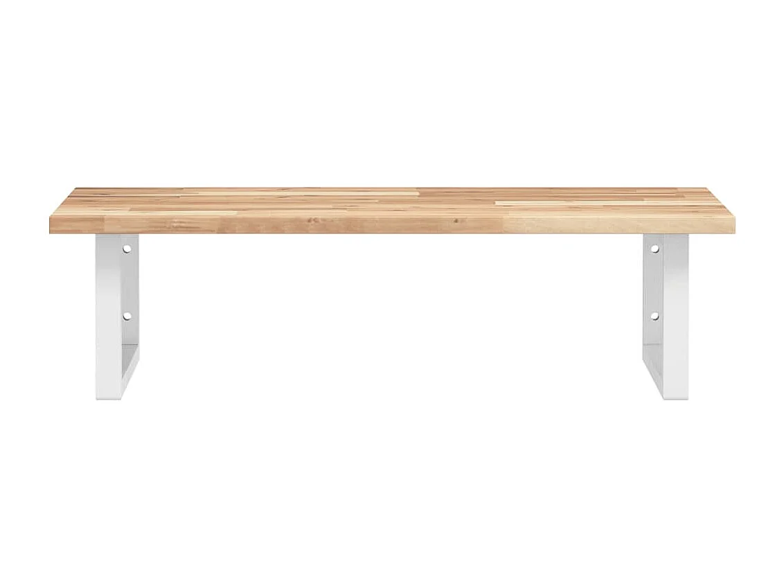 Estante de lavabo de pared acero y madera maciza de acacia