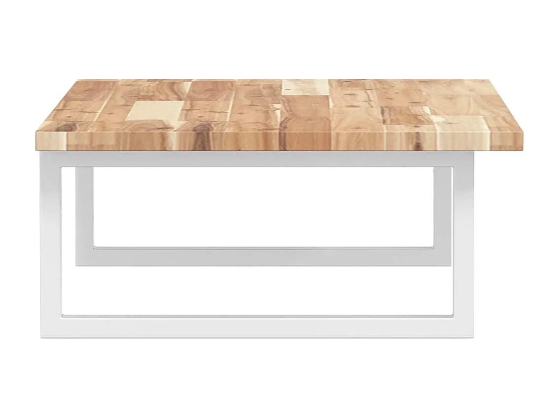 Estante de lavabo de pared acero y madera maciza de acacia