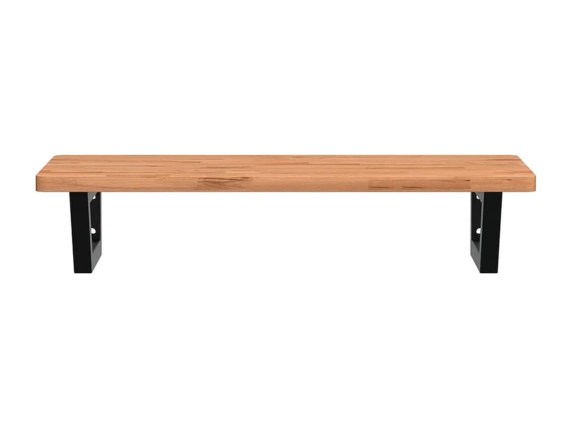 Badkamer wandschap staal en massief beukenhout