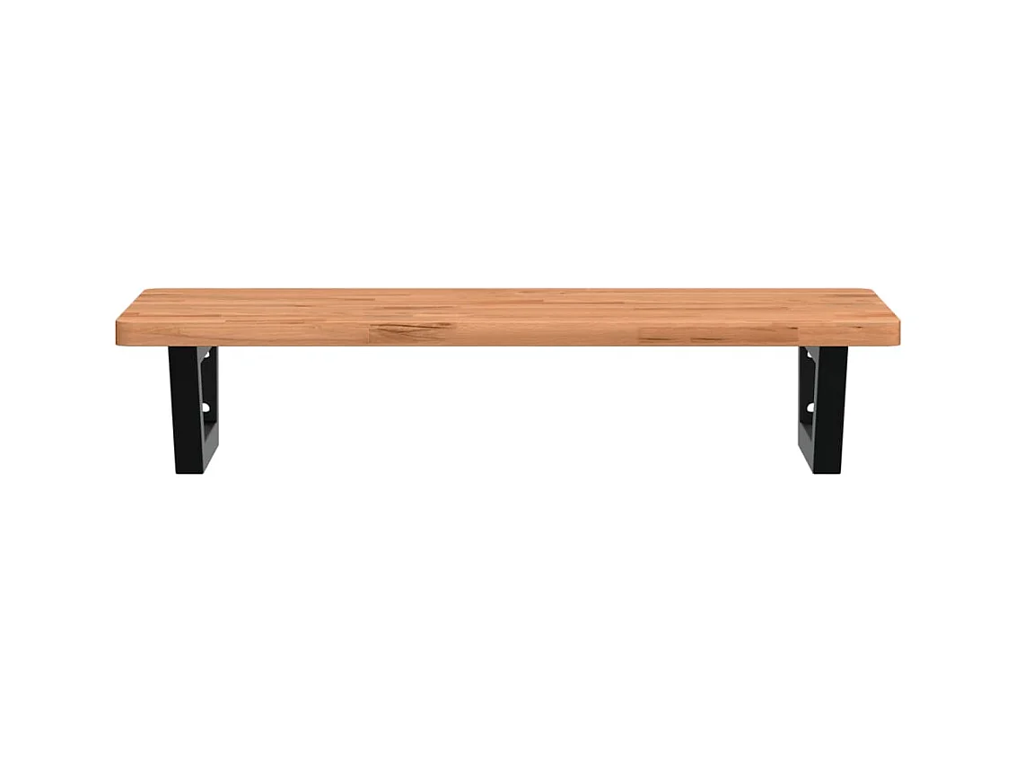 Badkamer wandschap staal en massief beukenhout