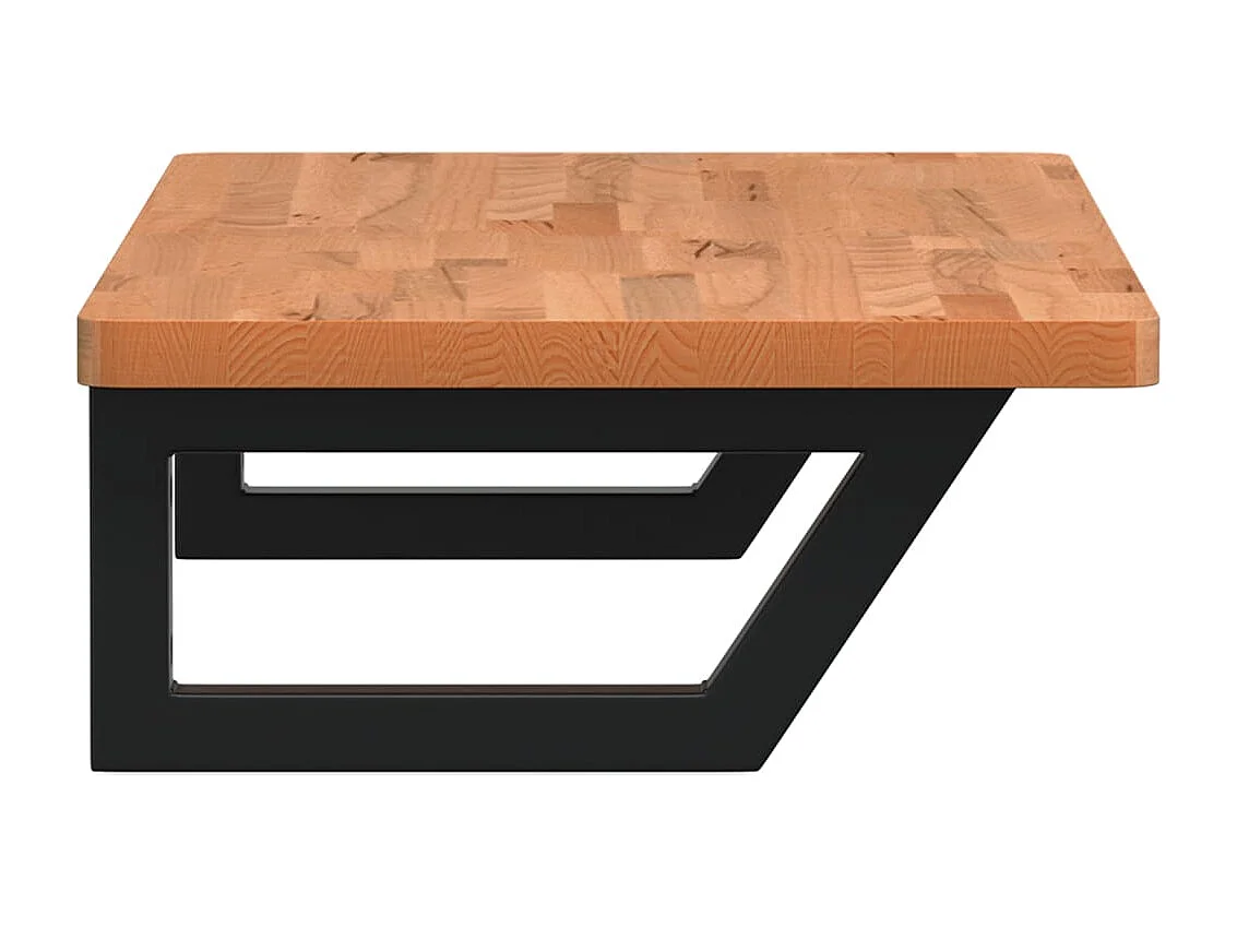 Étagère de vasque murale acier et bois massif de hêtre