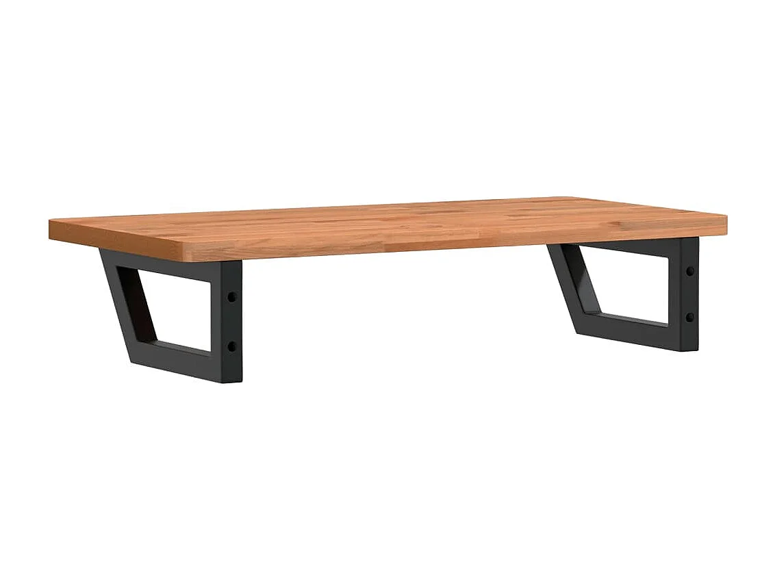 Étagère de vasque murale acier et bois massif de hêtre