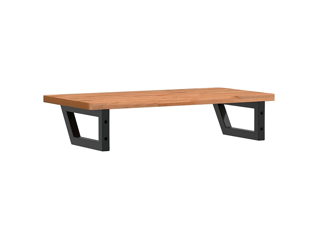 Waschbeckenregal Wandmontage Stahl und Massivholz Buche