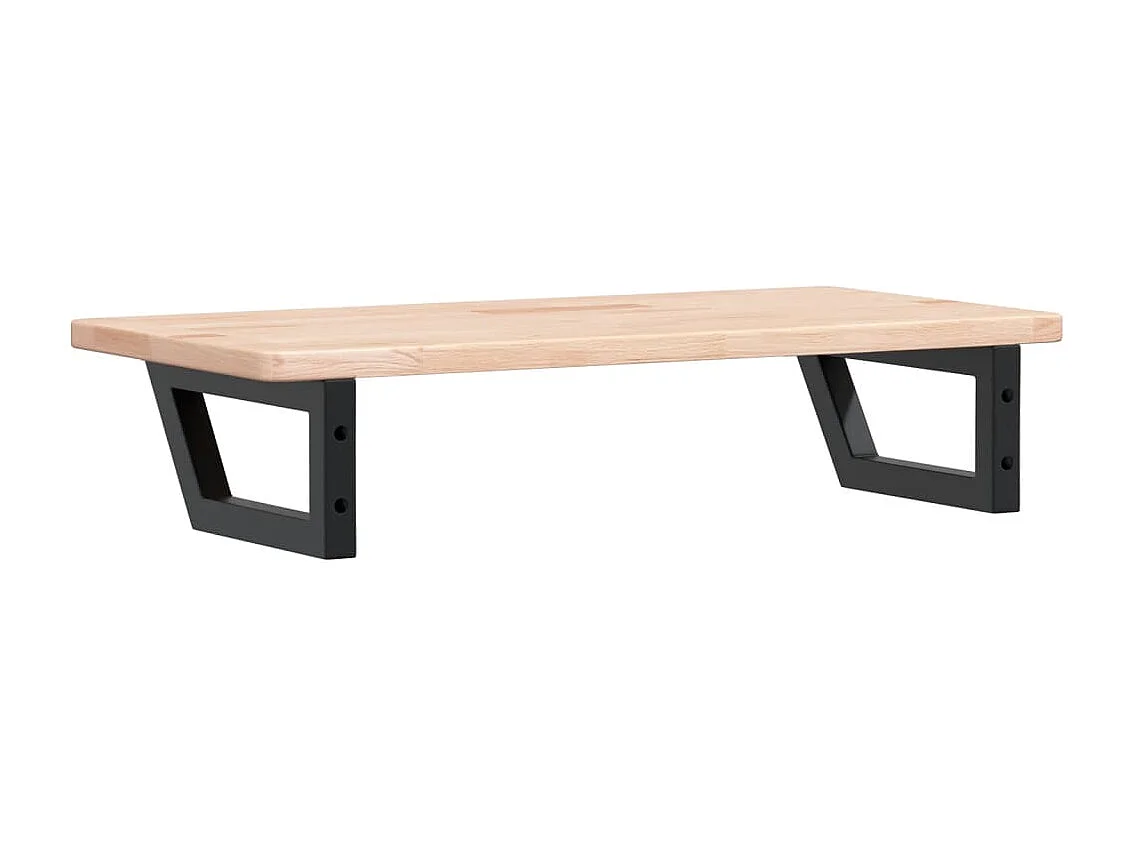 Ripiano a Parete per Lavabo in Acciaio e Massello di Rovere