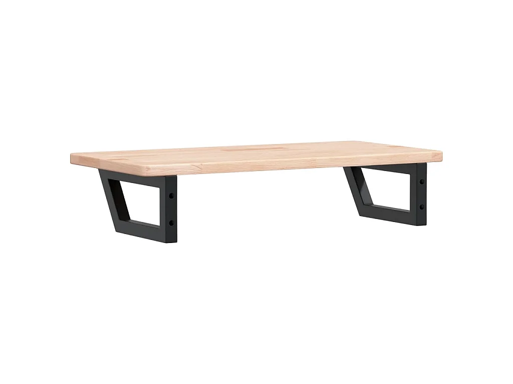 Estante de lavabo de pared de acero y madera maciza de roble