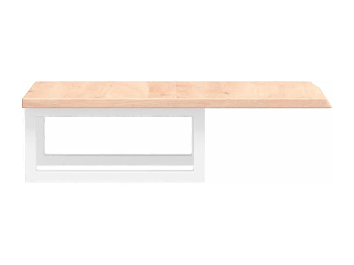 Estante de lavabo de pared de acero y madera maciza de roble