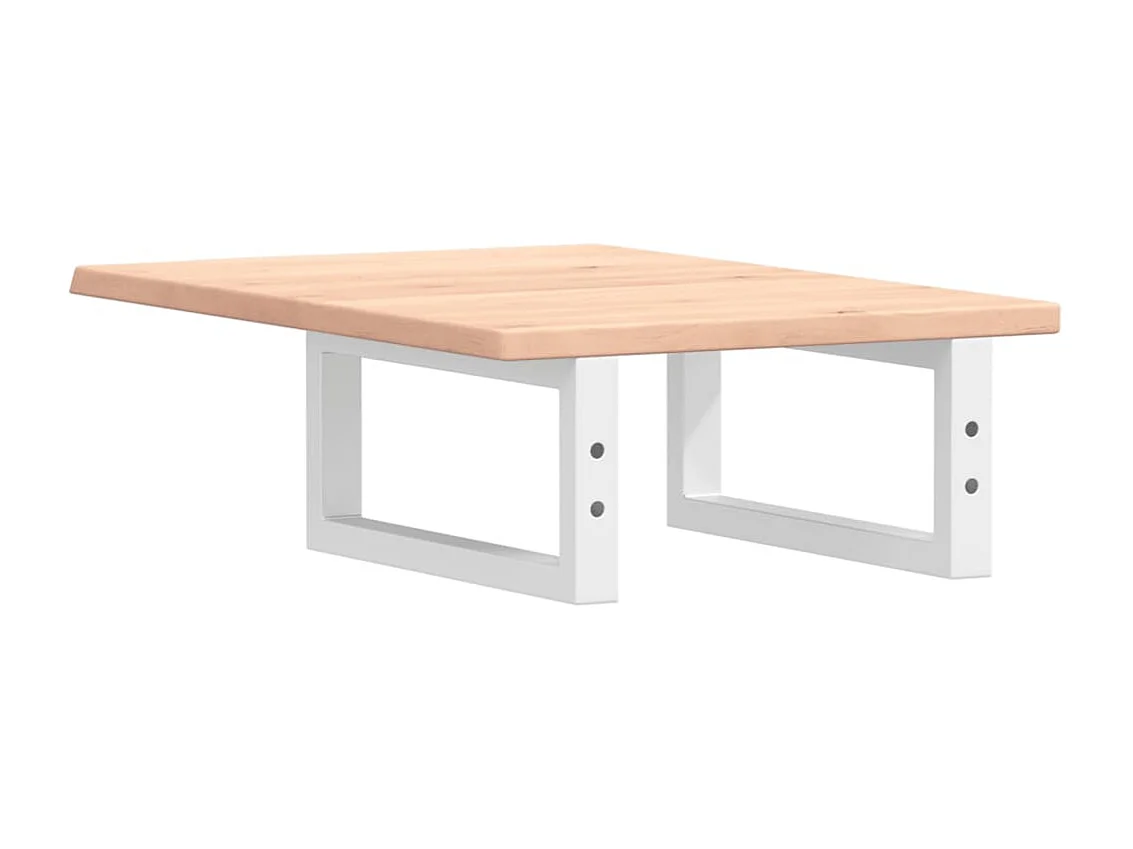 Étagère de vasque murale acier et bois de chêne massif