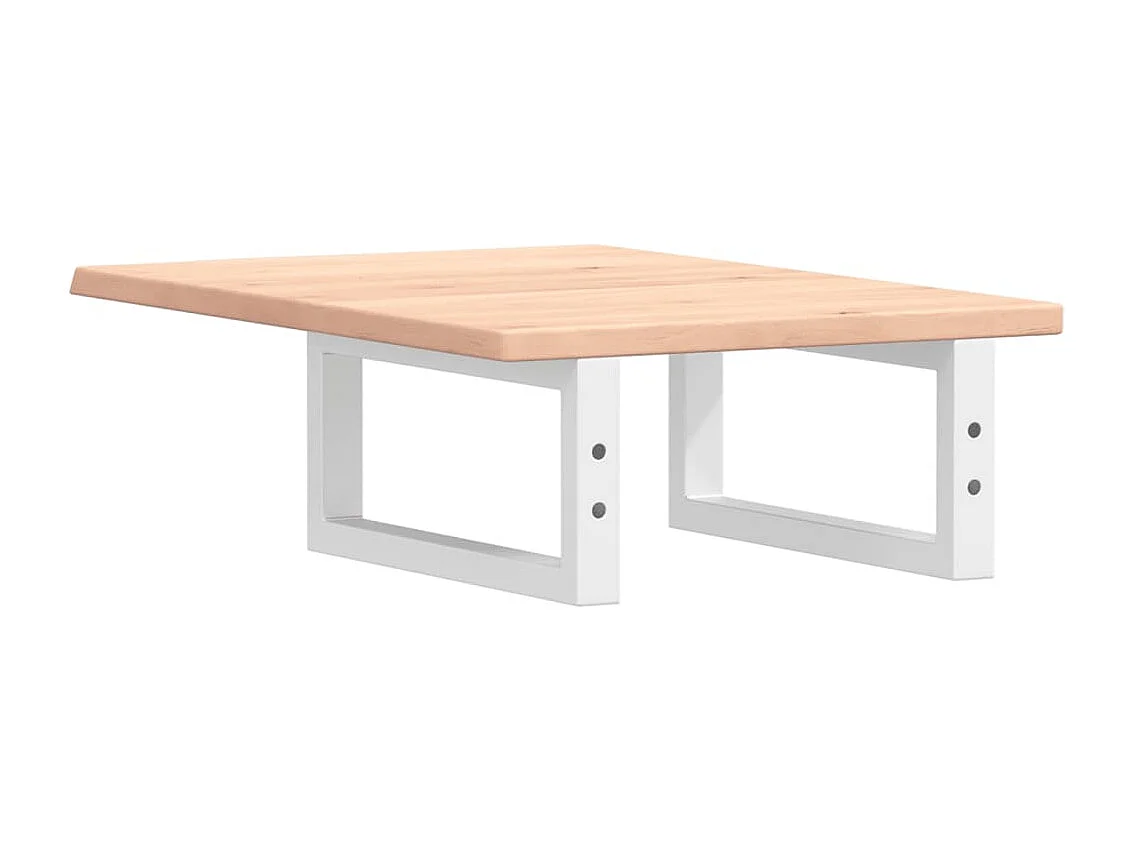 Étagère de vasque murale acier et bois de chêne massif