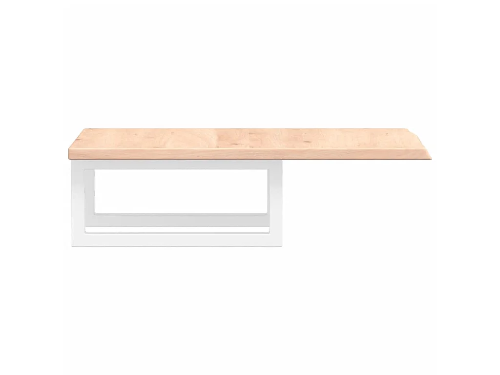 Waschtischplatte mit Halterung Stahl und Massivholz Eiche