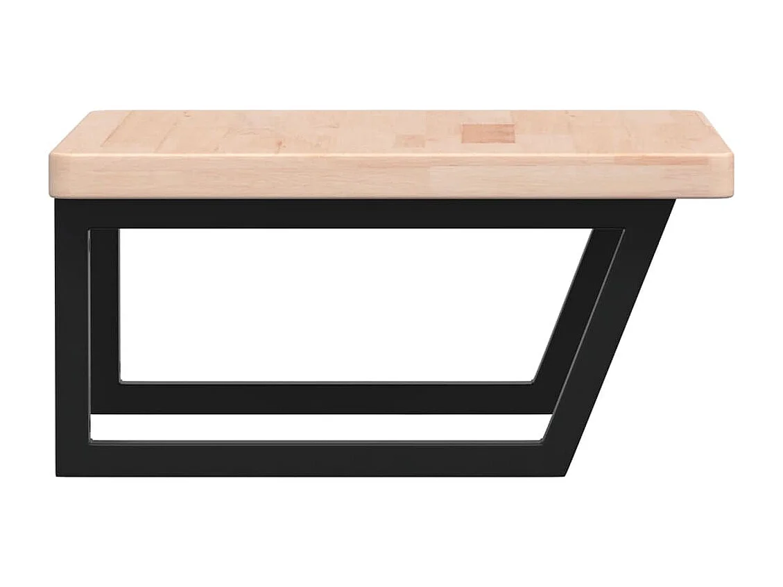 Étagère de vasque murale acier et bois de chêne massif