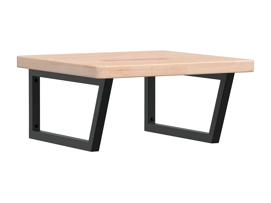 Waschtischplatte mit Halterung Stahl und Massivholz Eiche