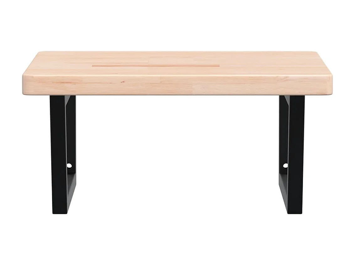 Waschtischplatte mit Halterung Stahl und Massivholz Eiche