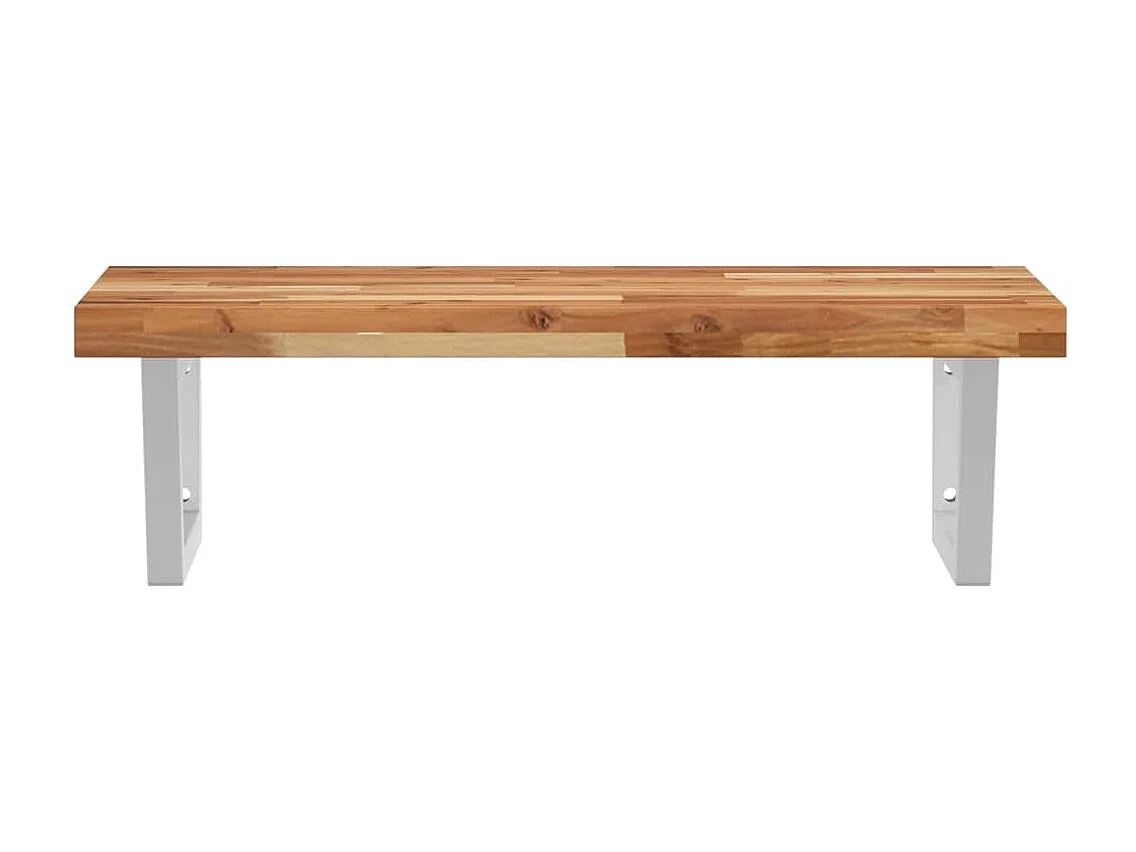 Prateleira de parede p/ lavatório aço/madeira de acácia maciça