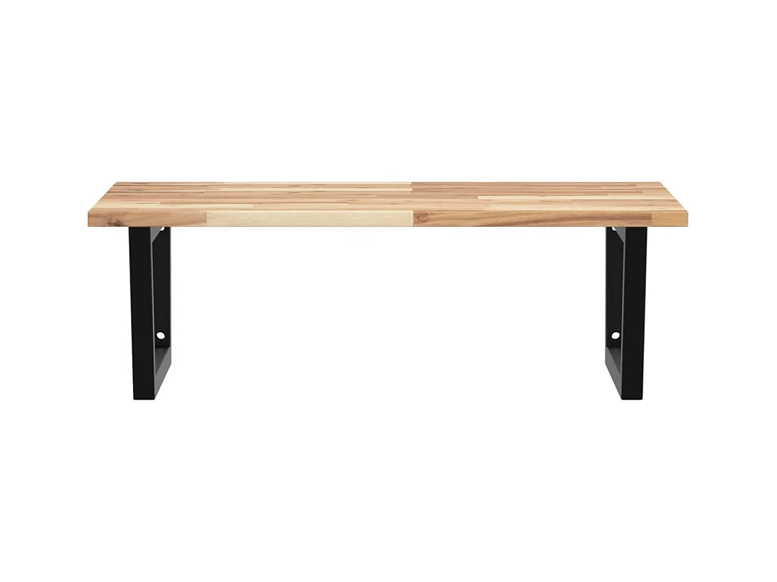 Badkamer wandschap staal en massief acaciahout