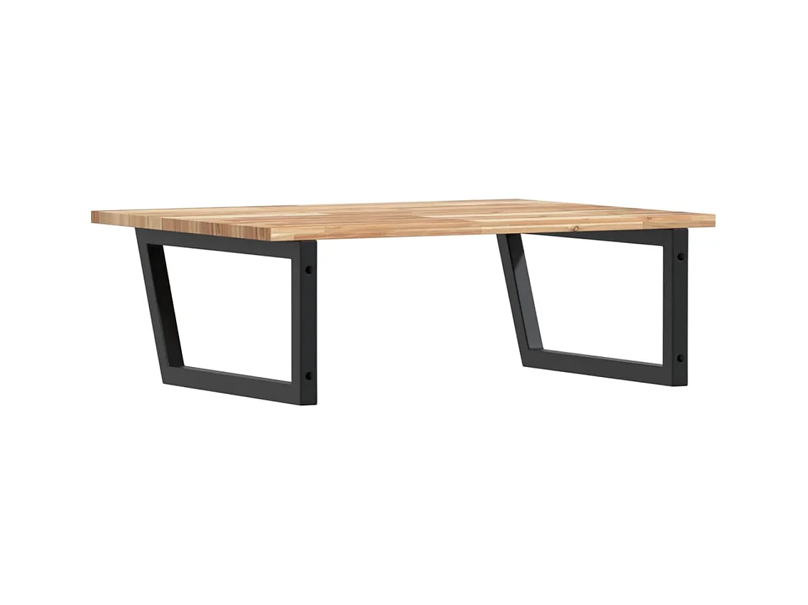 Badkamer wandschap staal en massief acaciahout