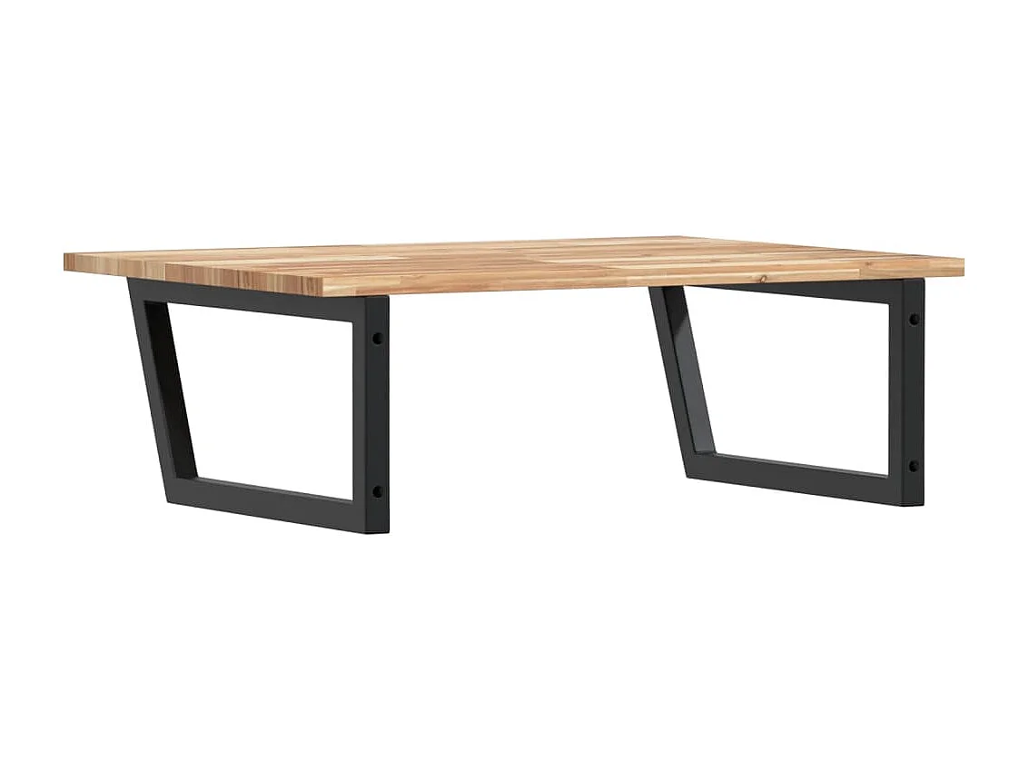 Étagère de vasque murale acier et bois massif d'acacia