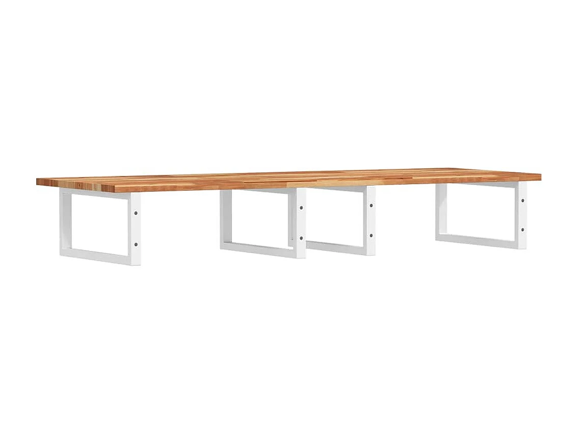 Estante de lavabo de pared acero y madera maciza de acacia