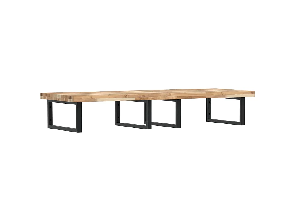 Waschbeckenregal Wandmontage Stahl und Akazienholz