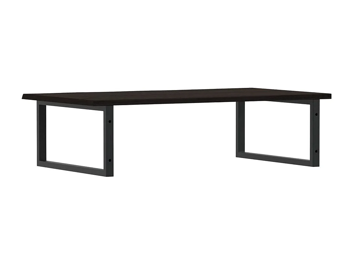 Ripiano a Parete per Lavabo in Acciaio e Massello di Rovere