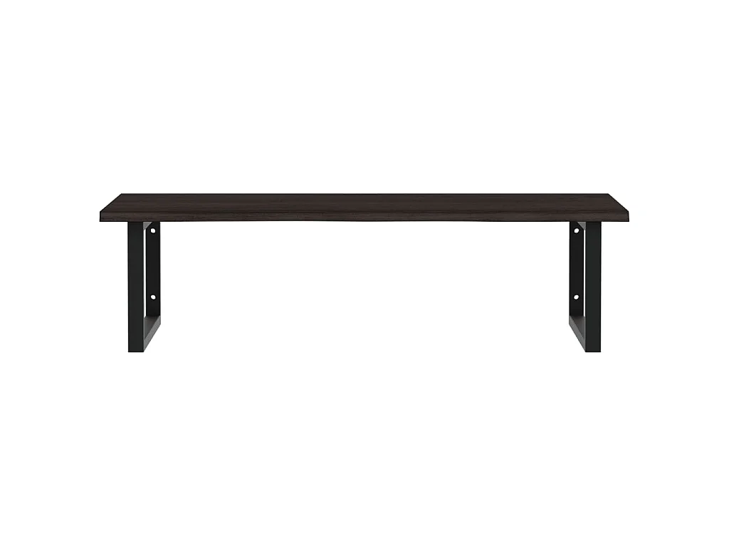 Estante de lavabo de pared de acero y madera maciza de roble