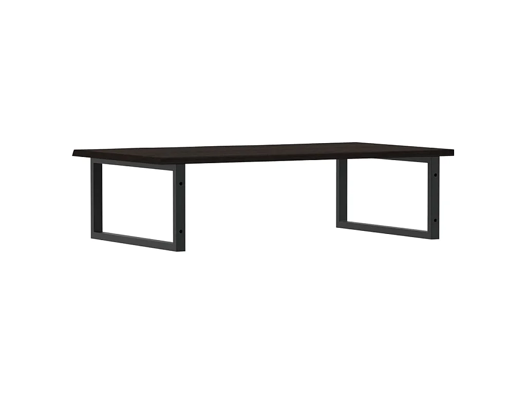 Estante de lavabo de pared de acero y madera maciza de roble