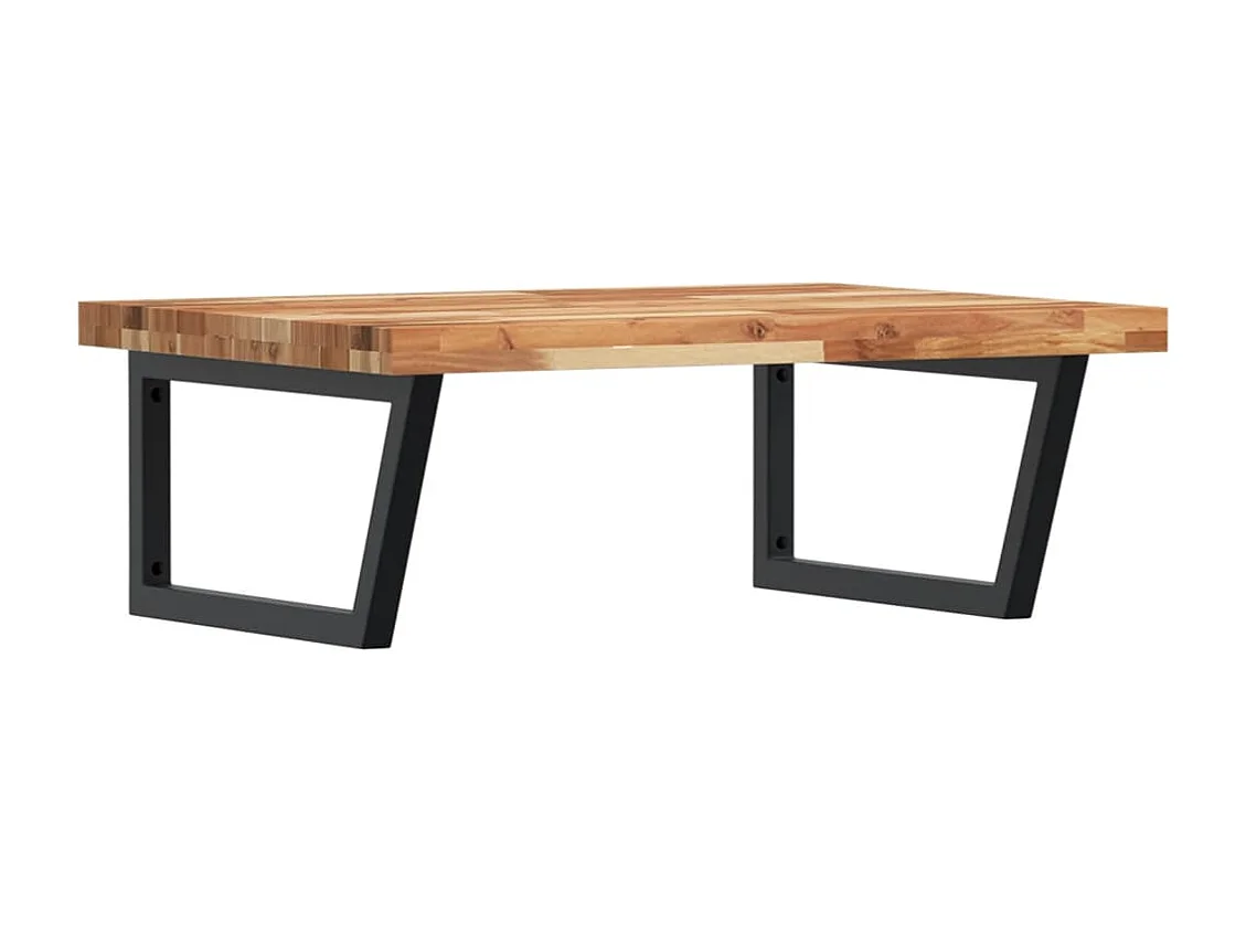 Étagère de vasque murale acier et bois massif d'acacia