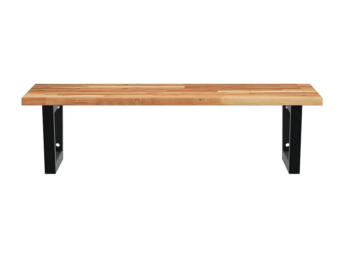 Waschbeckenregal Wandmontage Stahl und Akazienholz