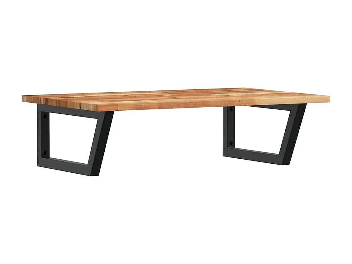 Estante de lavabo de pared acero y madera maciza de acacia