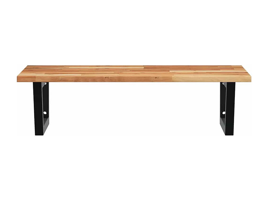 Estante de lavabo de pared acero y madera maciza de acacia