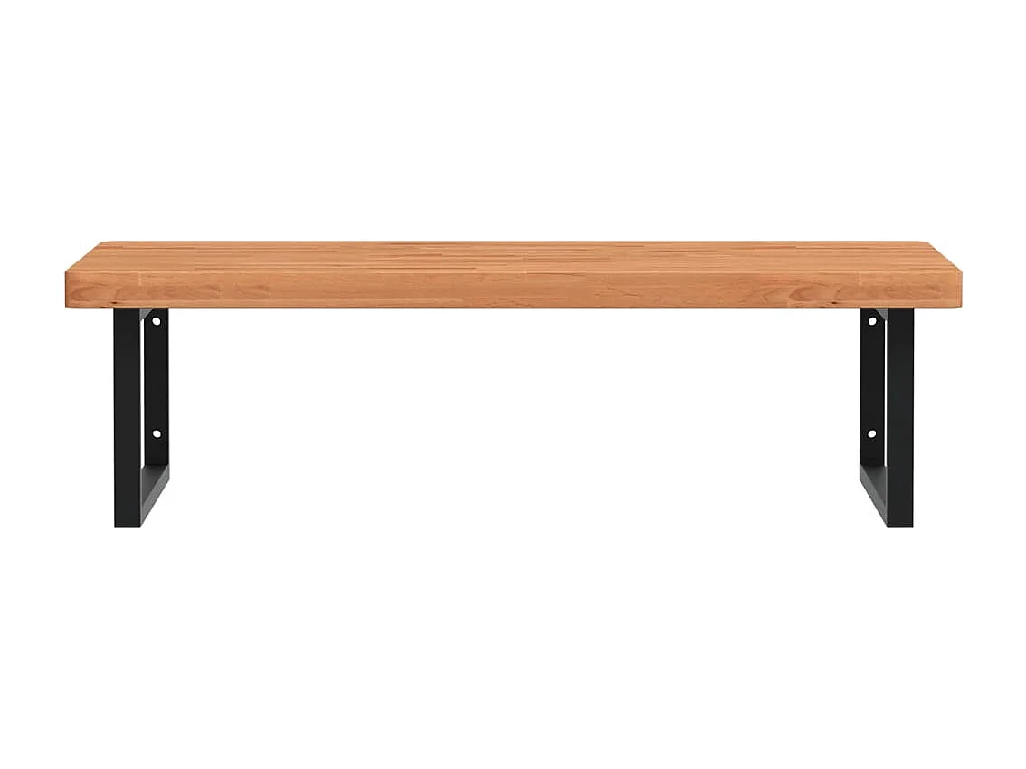 Badkamer wandschap staal en massief beukenhout