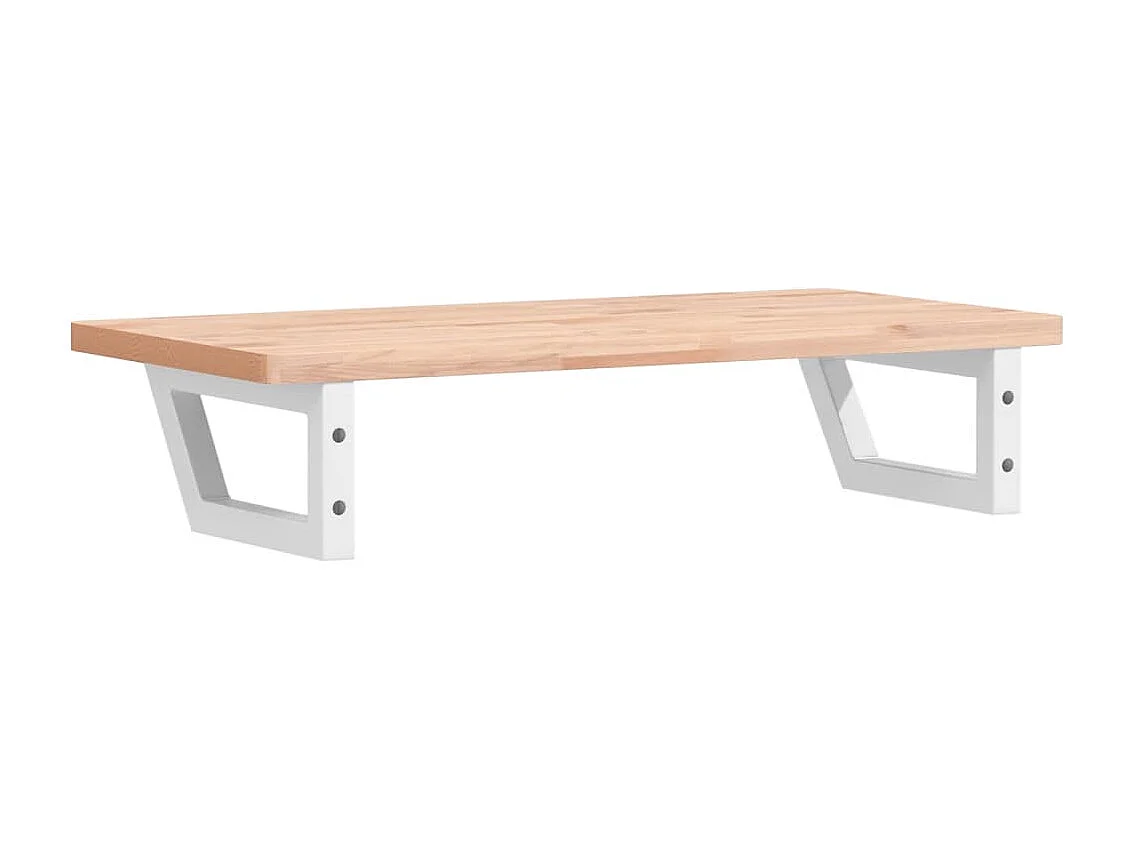 Waschbeckenregal Wandmontage Stahl und Massivholz Buche