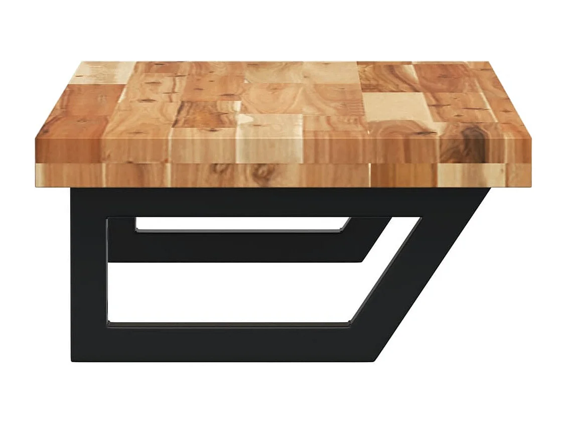 Étagère de vasque murale acier et bois massif d'acacia