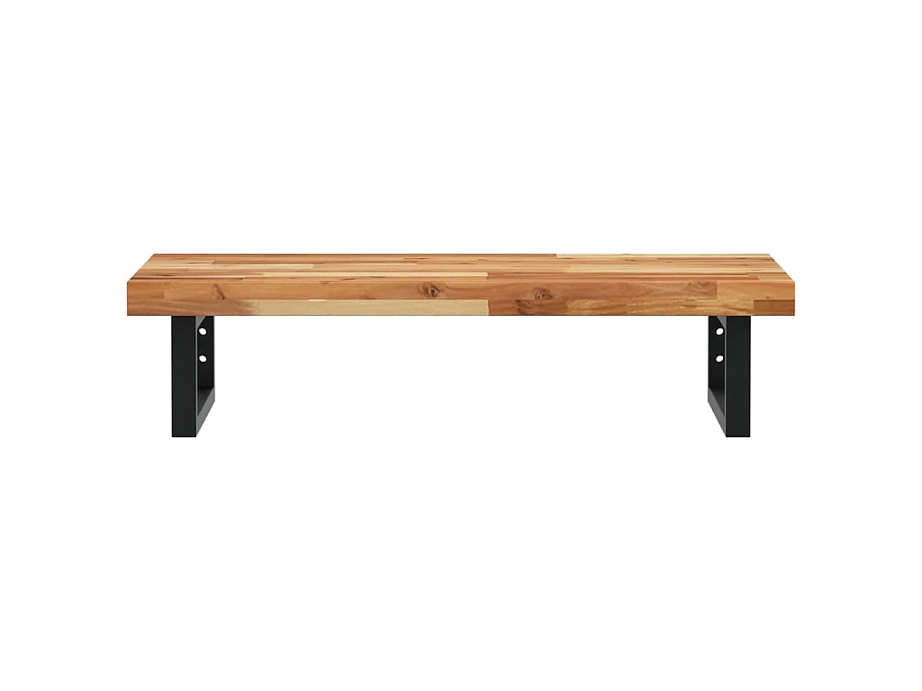 Étagère de vasque murale acier et bois massif d'acacia