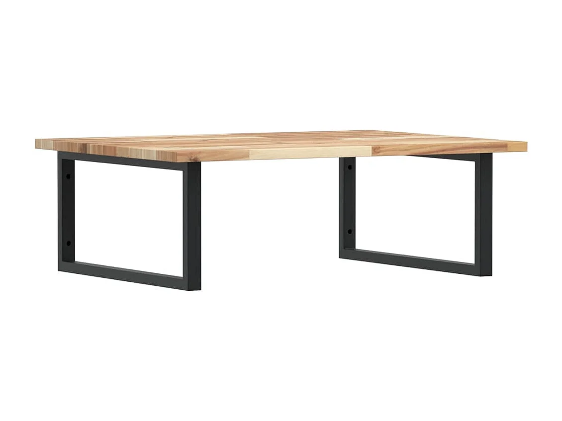 Estante de lavabo de pared acero y madera maciza de acacia