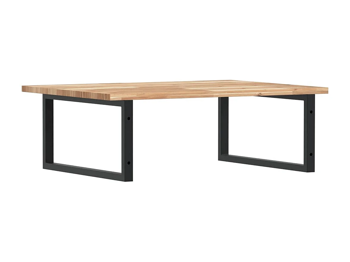 Estante de lavabo de pared acero y madera maciza de acacia