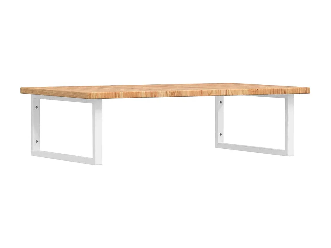 Étagère de vasque murale acier et bois de chêne massif