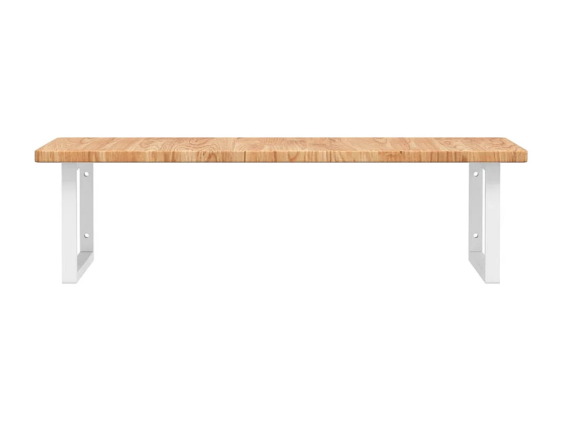 Étagère de vasque murale acier et bois de chêne massif