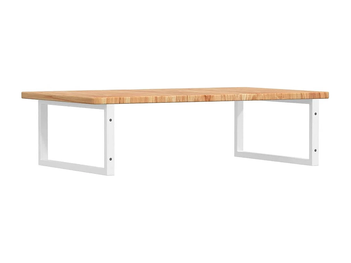 Étagère de vasque murale acier et bois de chêne massif